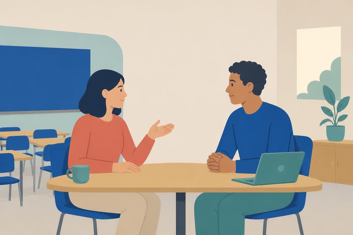 Scene illustration for the listening conversation „Дебата о образовању“