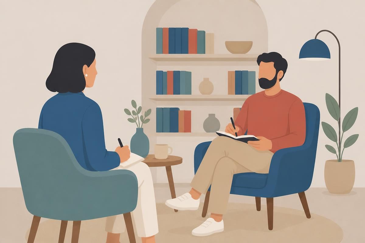 Scene illustration for the listening interview „Интервју са књижевником“