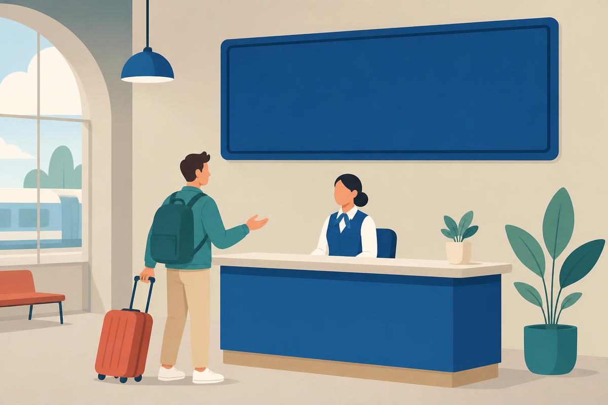 Scene illustration for the listening dialogue „На станици“