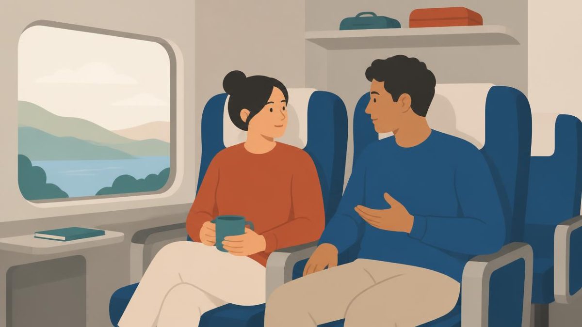 Cover illustration for the A1 practice unit „Me and you: first short conversations“