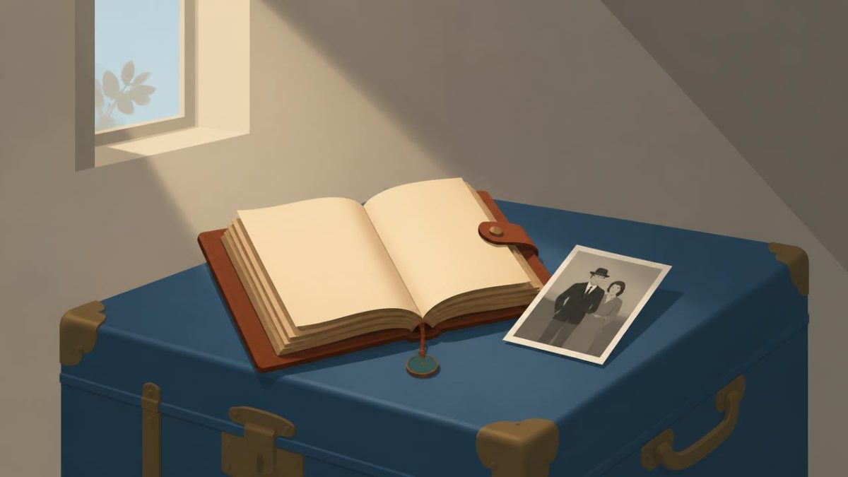 Cover illustration for the B2 practice unit „History & memories: how the past gets told“