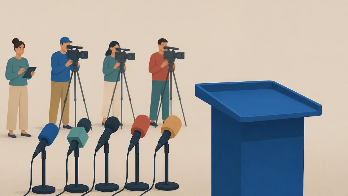 Cover illustration for the B2 practice unit „Media & politics: following the news and forming an opinion“