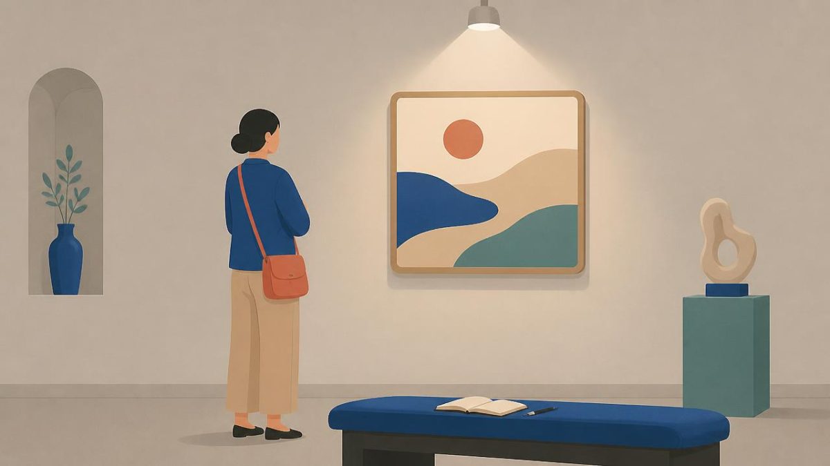 Cover illustration for the B2 practice unit „Art & criticism: which one exactly“