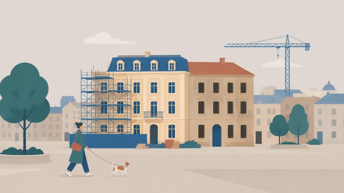 Cover illustration for the C1 practice unit „City & urbanism: doing one thing, noticing another“