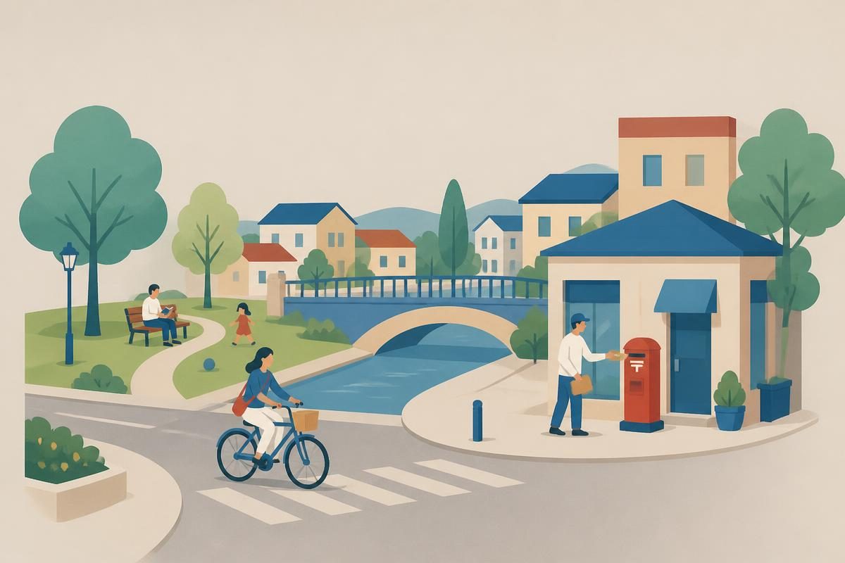Header illustration for the A1 reading text „Моја четврт“