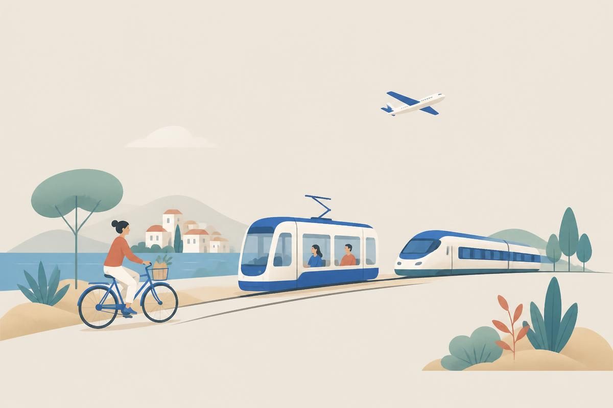 Header illustration for the A1 reading text „Моја путовања“