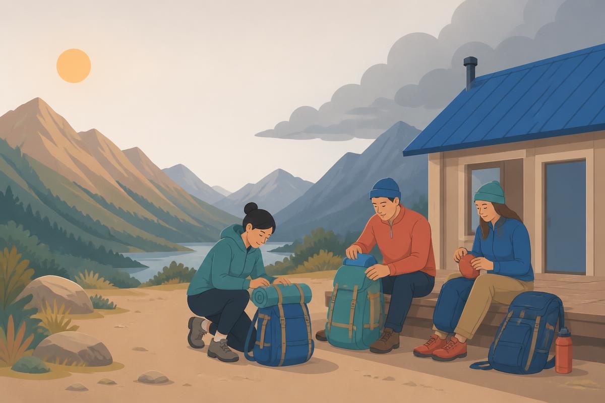 Header illustration for the A2 reading text „Викенд на планини“