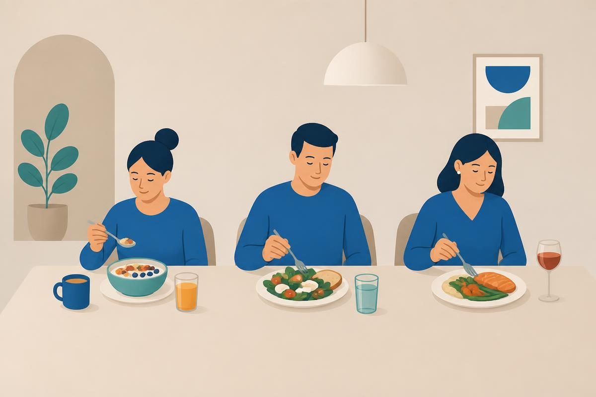 Context scene for the A1 writing task „What I eat in a day“