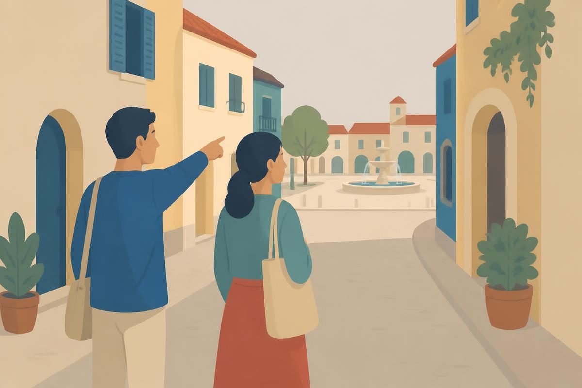 Context scene for the A2 writing task „Giving directions“