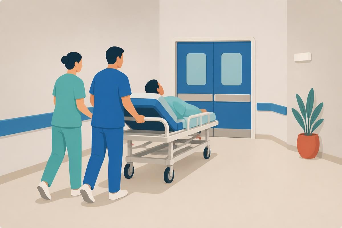 Context scene for the B1 writing task „A hospital visit“